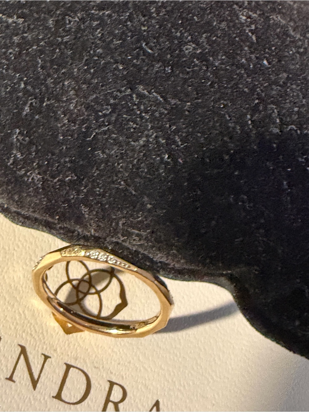 Kendra Scott 585 14k Gold Diamond band ring - Picture 2 of 13